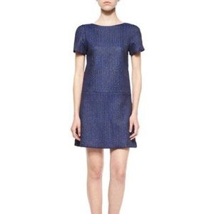 Alice + Olivia Navy Blue Short Sleeve Shift Dress